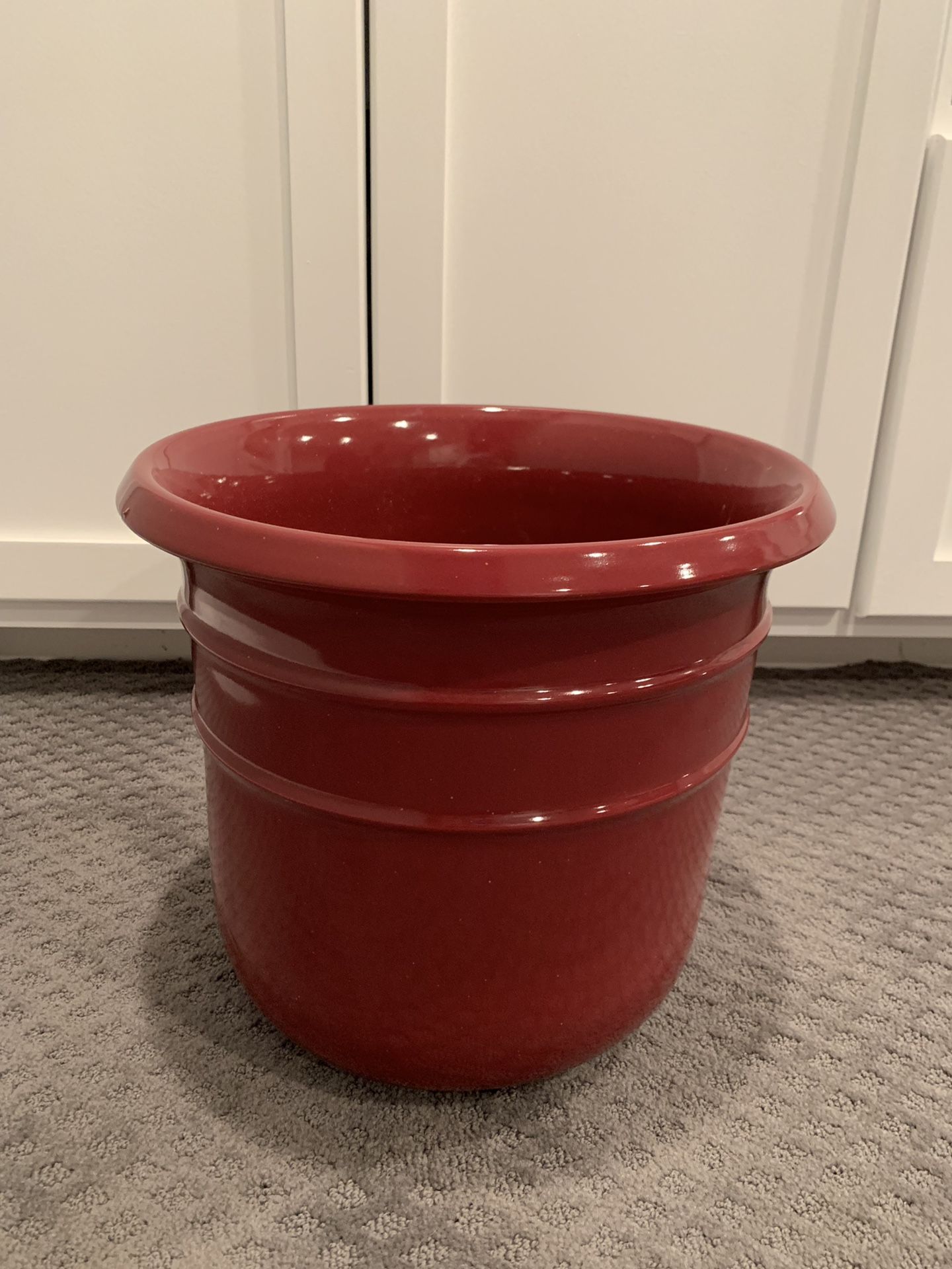 Dark red ceramic pot