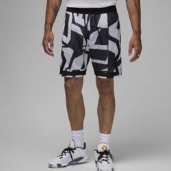 Mens Jordan Dri-Fit Mesh Diamond Shorts Black/White #FV8630-010 Sz Large RARE