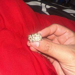 10K Gold Diamond Nugget Ring Size 8
