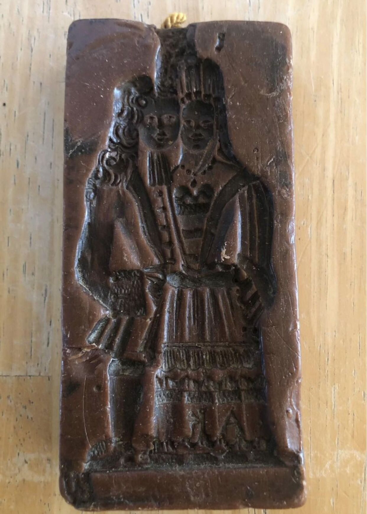 Antique wax 18th Century Lebzelter Holzform German Bavarian Folk Art Ca. 1930s