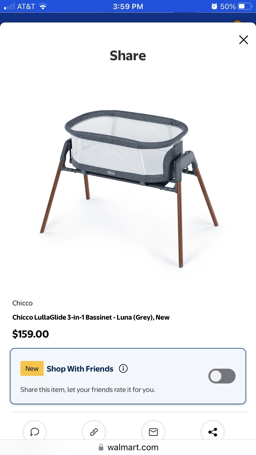 Bassinet Chicco Lullaglide Detachable And Portable