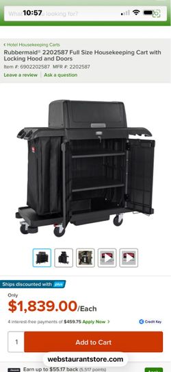 Rubbermaid executive full-size cleaning cart brand new