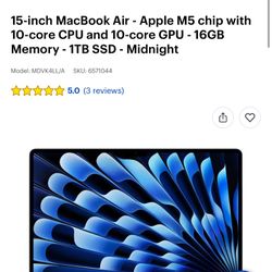 15 In macbook air (Selling ASAP)