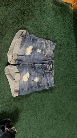 AERO Ripped Light Wash Jean Shorts Size-2