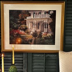 Van Martin Acrylic Print – Victorian Porch – Matted & Framed