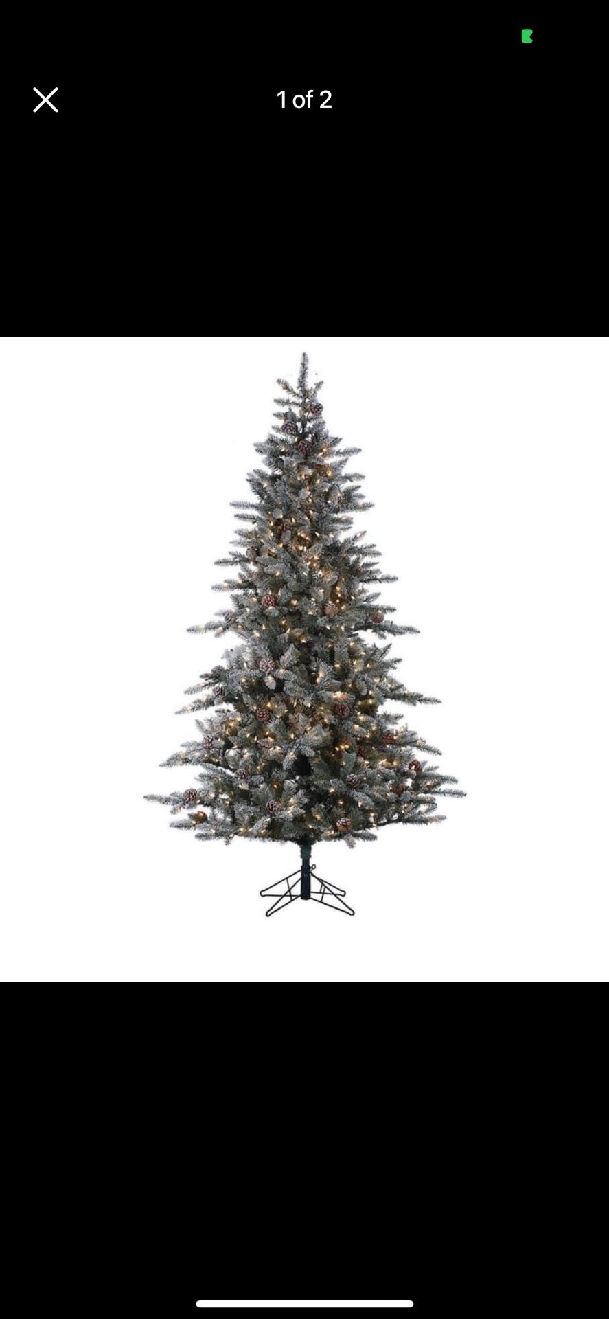 7.5' ft. Pre-Lit Lightly Flocked McKinley Pine Artificial Christmas Tree