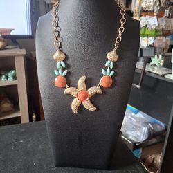 Starfish Pendant Necklace Set 
