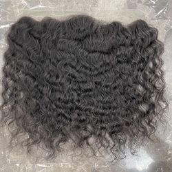 14” 13x4 Raw Top Quality Virgin Human Hair Lace Frontal, Water Wave, Deep Wave,