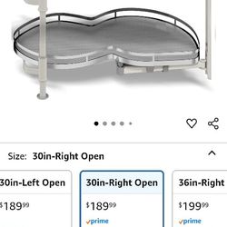 Blind Corner Cabinet Pull Out Organizer, Soft Close Swing Right Pull Out Cabinet Organizer 30inch, Corner Cabinet Lazy Susan for Blind Shelf, 2 Tiers 