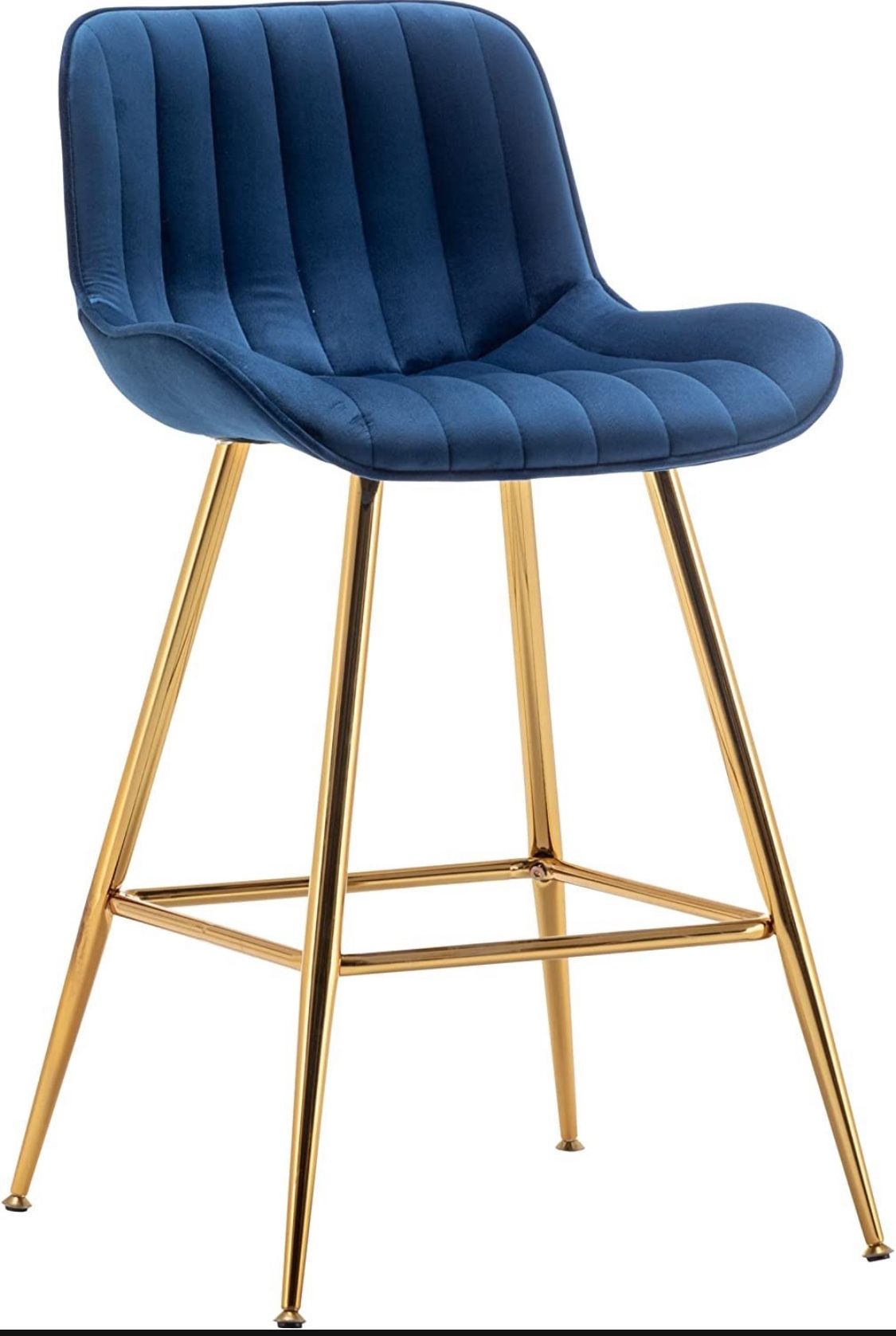 2 Brand New Bar Stools-Navy & Gold