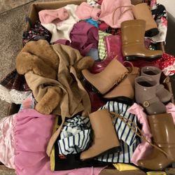 Big Box Of Doll Clothes And Shoes 