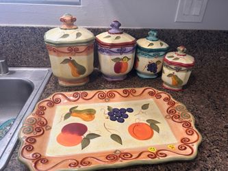 Medici brand Kitchen Canisters and Serving Platter