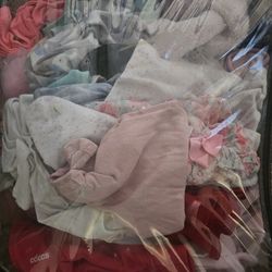 Bag Of Girls Clothes Plus Baby Pillow 