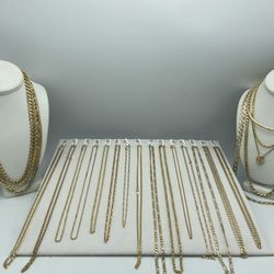 Assorted Gold Chains and Pendants 