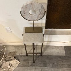 Stone Table Along With Accent 