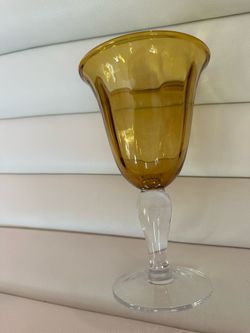 Set of seven amber glasses