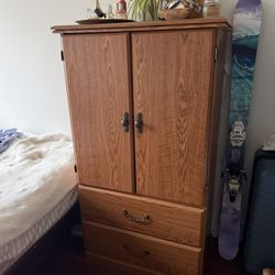 Oak Hutch Dresser Armoire 