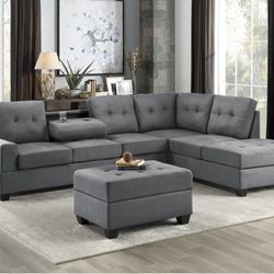 Maston Dark Gray Reversible Sectional ( sectional couch sofa loveseat options