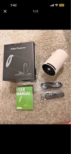 Portable Video Projector with Remote and Accessories