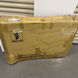 FlexPro Power 40” Electric Standing Desk Converter – Black