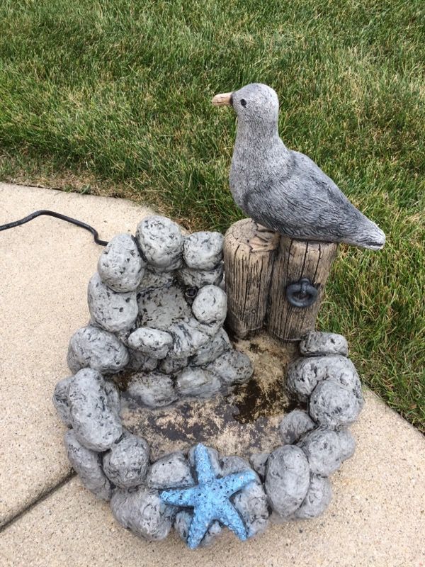 Seagull concrete statue