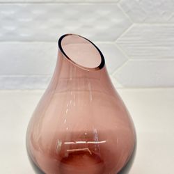 Vintage Purple Glass Flower Vase 