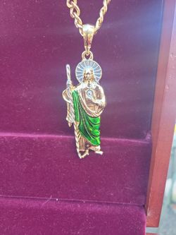 Cadena GRUESA  Cubana Y Dije De San JUDAS TADEO 