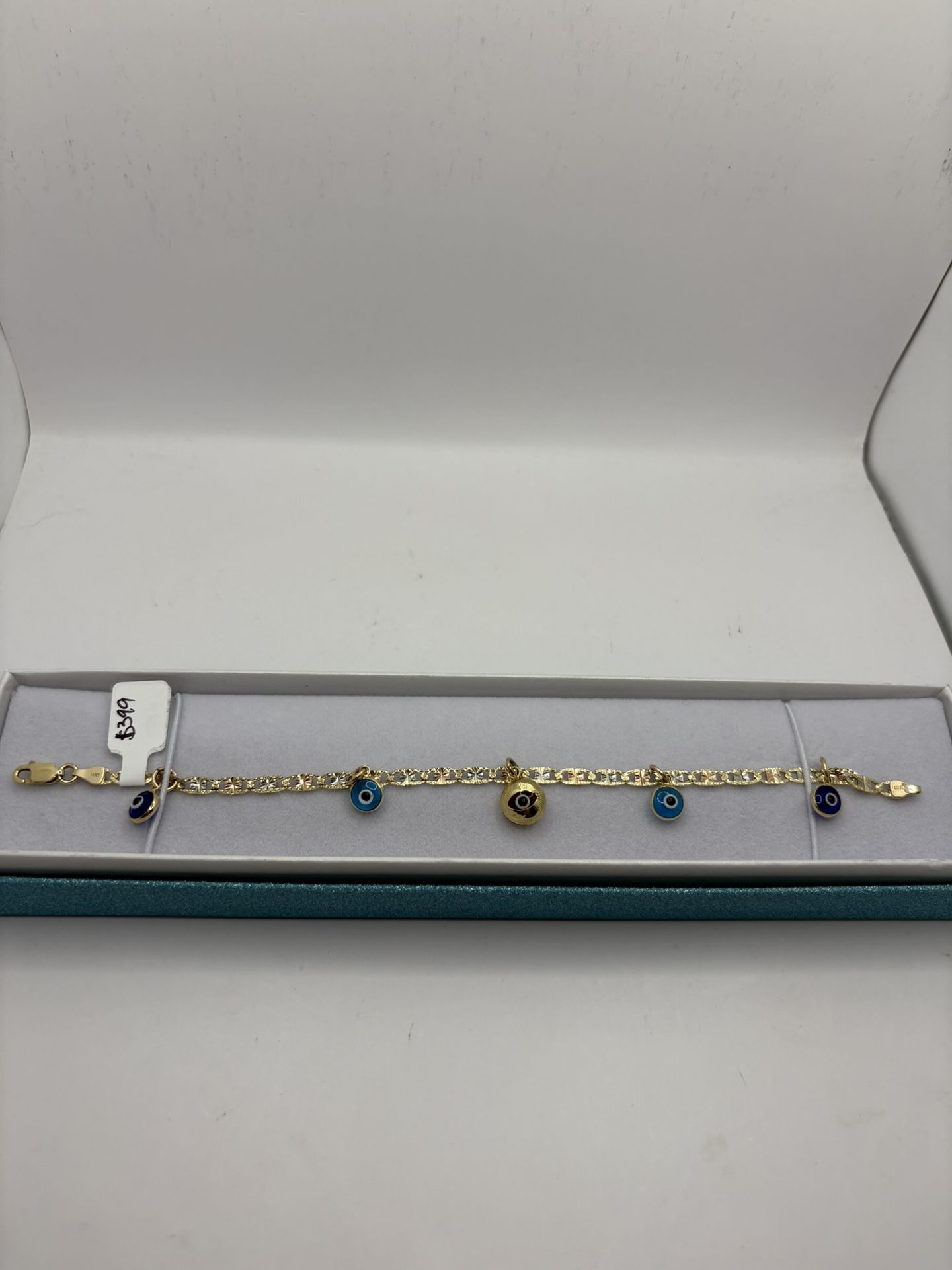 Evil Eye Gold Charm Bracelet