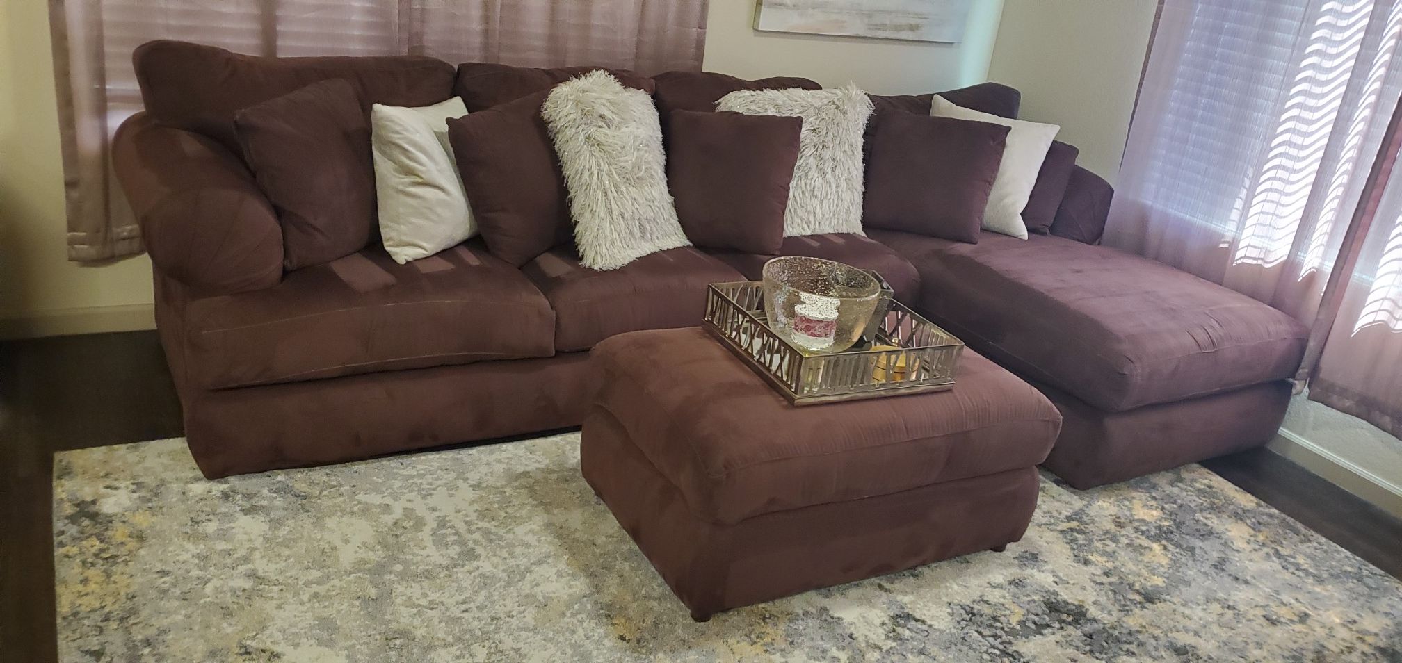 Sectional Couch w/Ottoman 3-piece