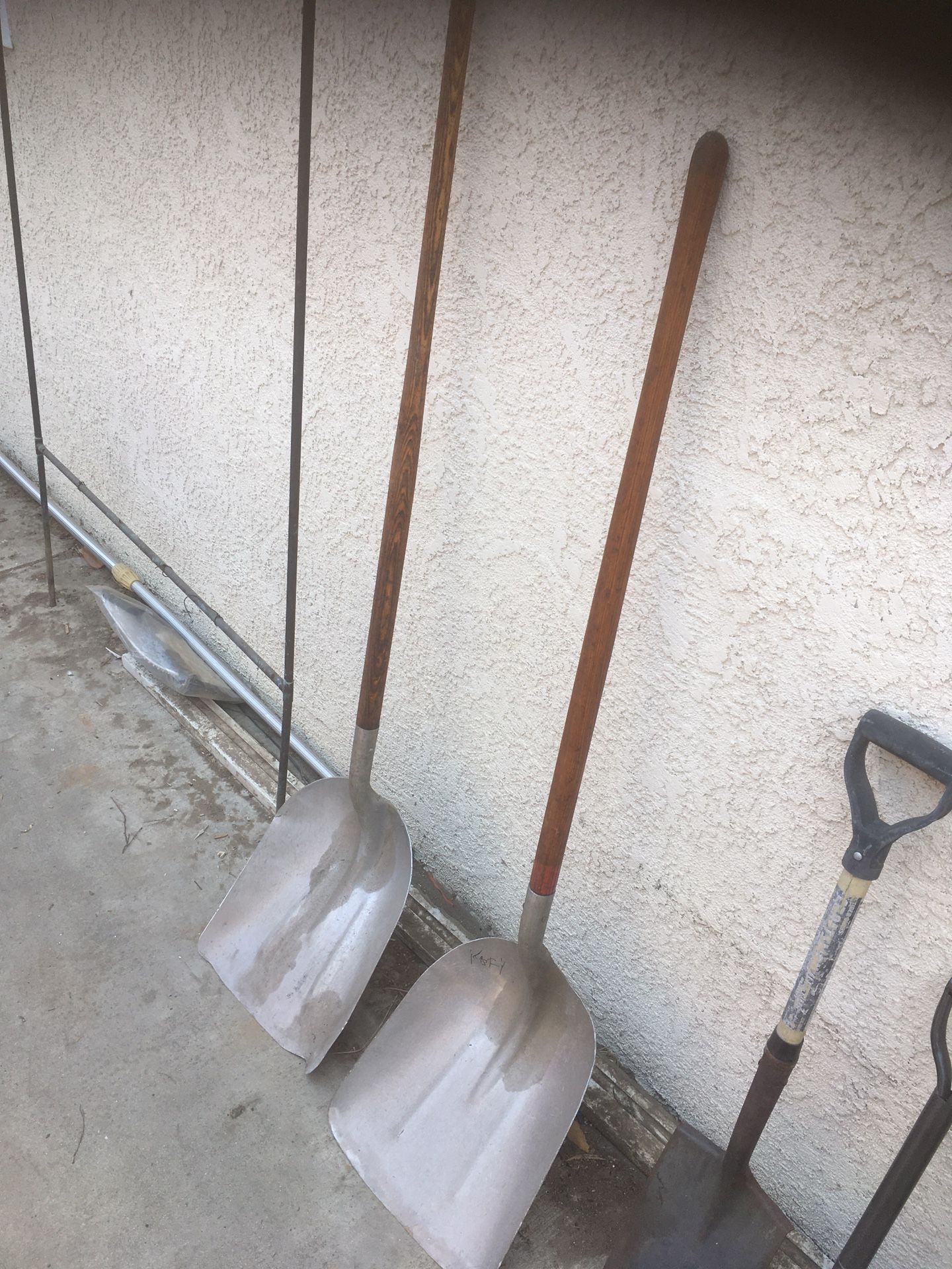 two scoop shovels USA tempered aluminum