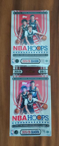 Topps NBA Hoops 2025/26 Basketball Card Boxes (x2)