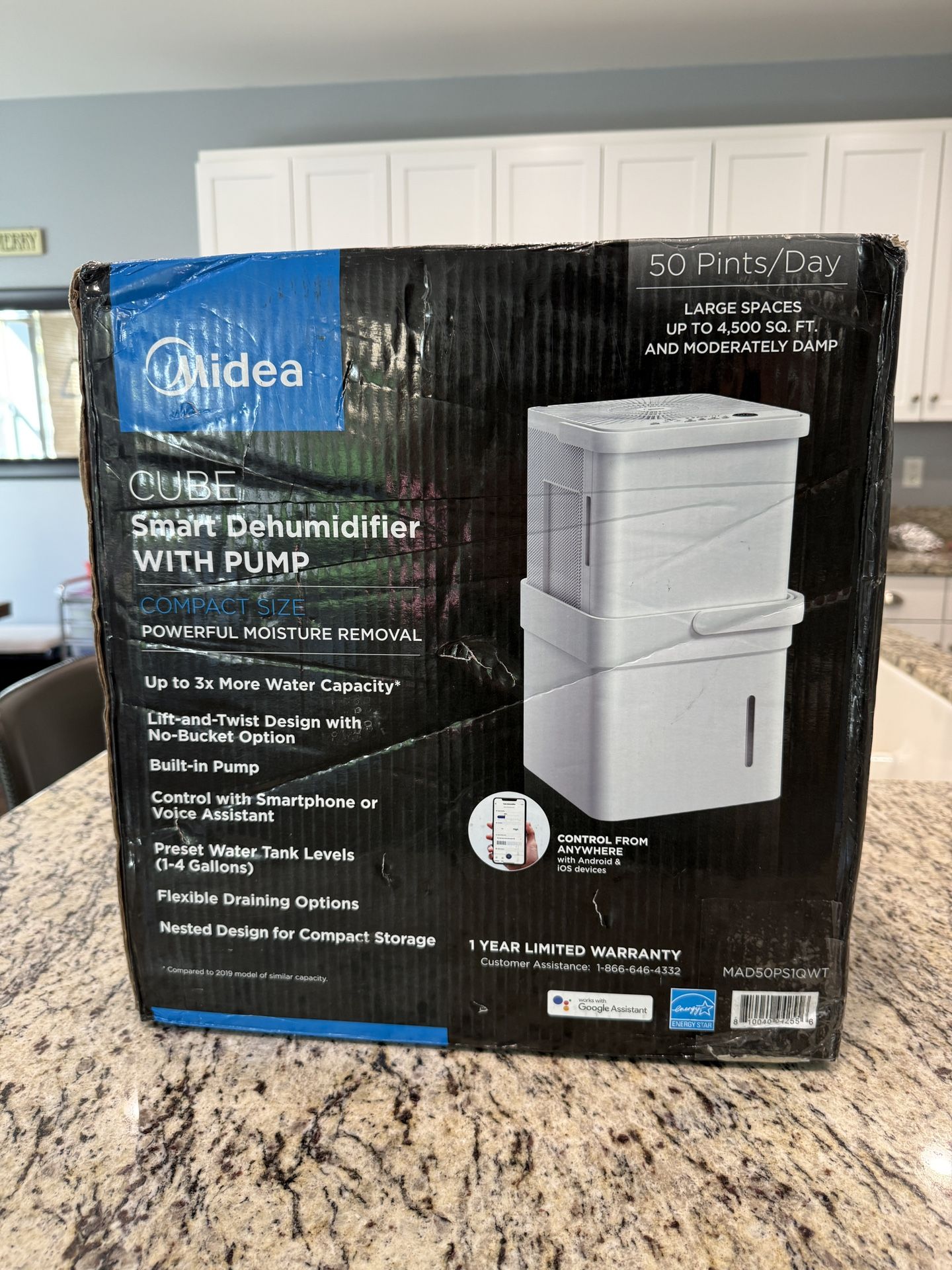 Midea Cube 50 Pint Smart Dehumidifier