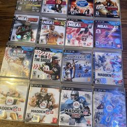 PlayStation 3 With 16 Games And 5 Controllers; Comes With Wires And A Camera No HDMI Included