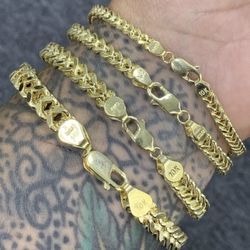 Solid Gold 10k Franco Braclets
