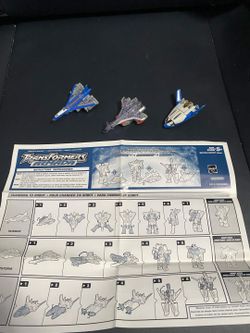 Complete 2002 Transformers Armada Air Defense Mini-Con Team 3-Pack Manual Jet