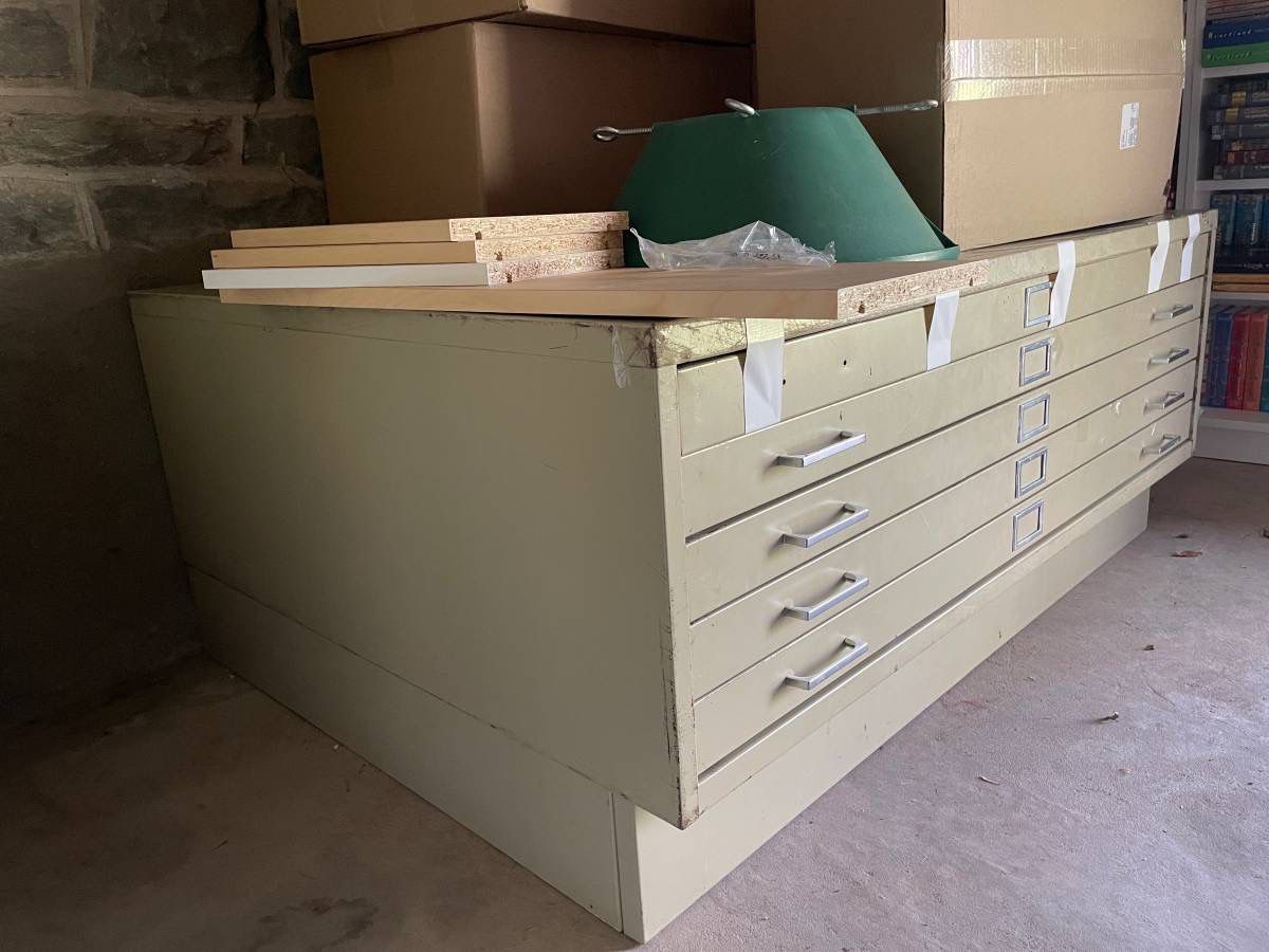 Large Flat Metal File Cabinet