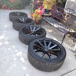 24 Inch Original Black Rims With Tires Fit Chevy Silverado, Tahoe, Suburban,GMC,Sierra, Yukon 