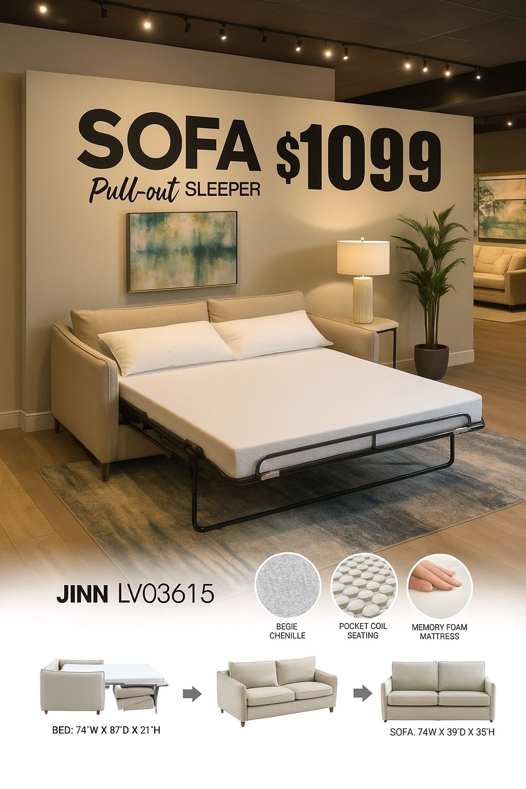 Sofa Sleeper Available For Fast Delivery