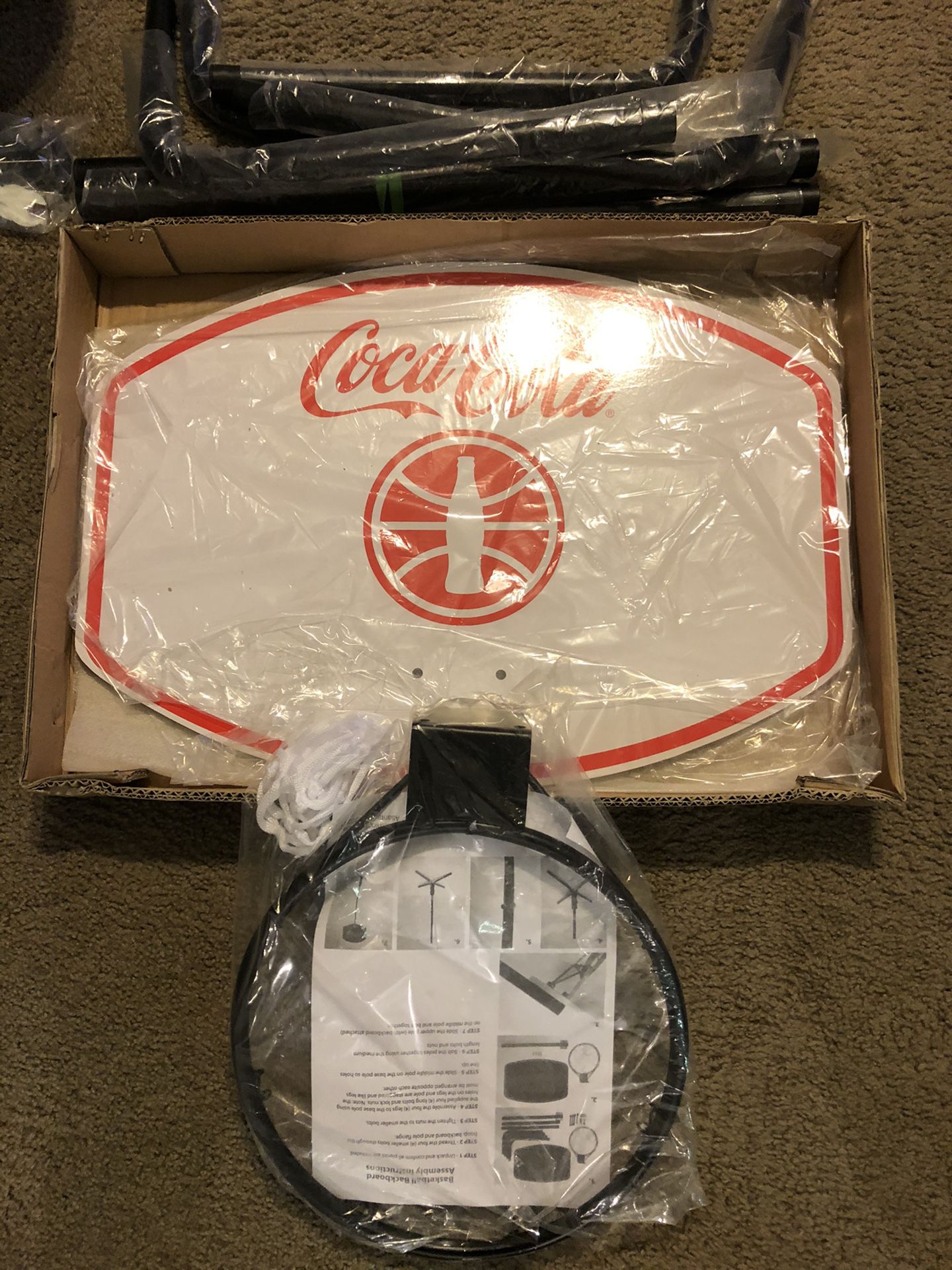 6ft Brand new basketball hoop in box Coca Cola back board
