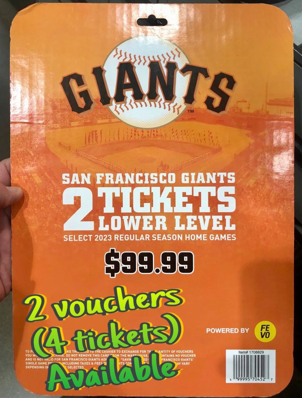 2 (4tix) Giants game Vouchers