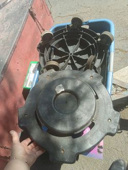 Two Round trash can dollies
