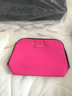 Lancôme pink suede purse