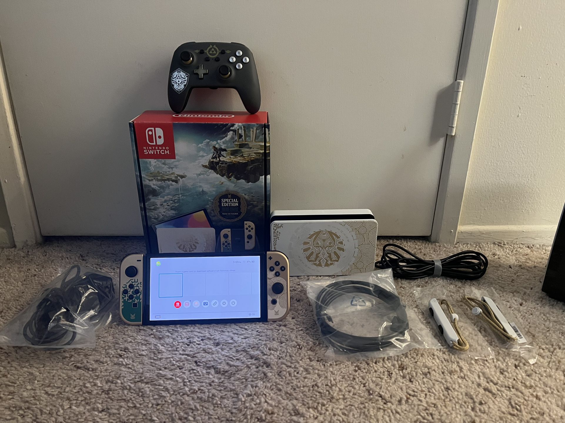 Like New Zelda Tears of the Kingdom Nintendo Switch OLED with original box and all cables
