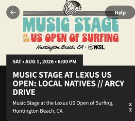 Us open of Surf concert tickets