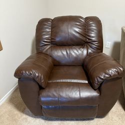 Fake leather recliner