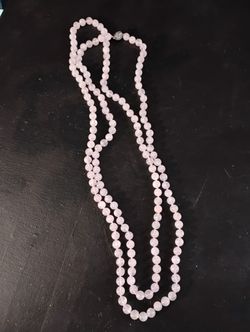 Opera Length Rose Quartz Necklace