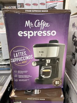 $32, Mr. Coffee 4-Shot Steam Espresso, Cappuccino, and Latte Maker with  Stainless Steel Frothing Pitcher (target at $55) for Sale in Fresno, CA -  OfferUp
