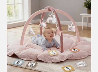 Tummy time plush mat