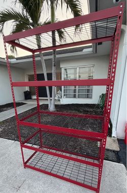 Red Husky Heavy Duty 5-Tier Steel Shelving (48x78x24)