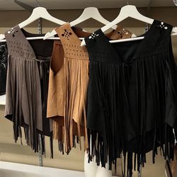 Chalecos Vaqueros Para Mujer Fringe Vest 